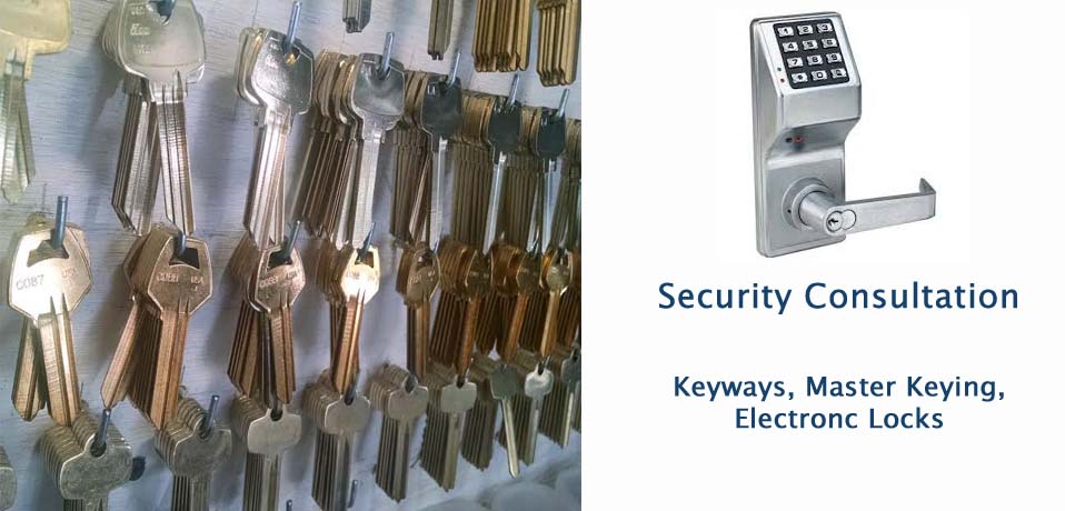 US Lock security keyways and keys, master keying systems, lock installation and repair and security consultation.